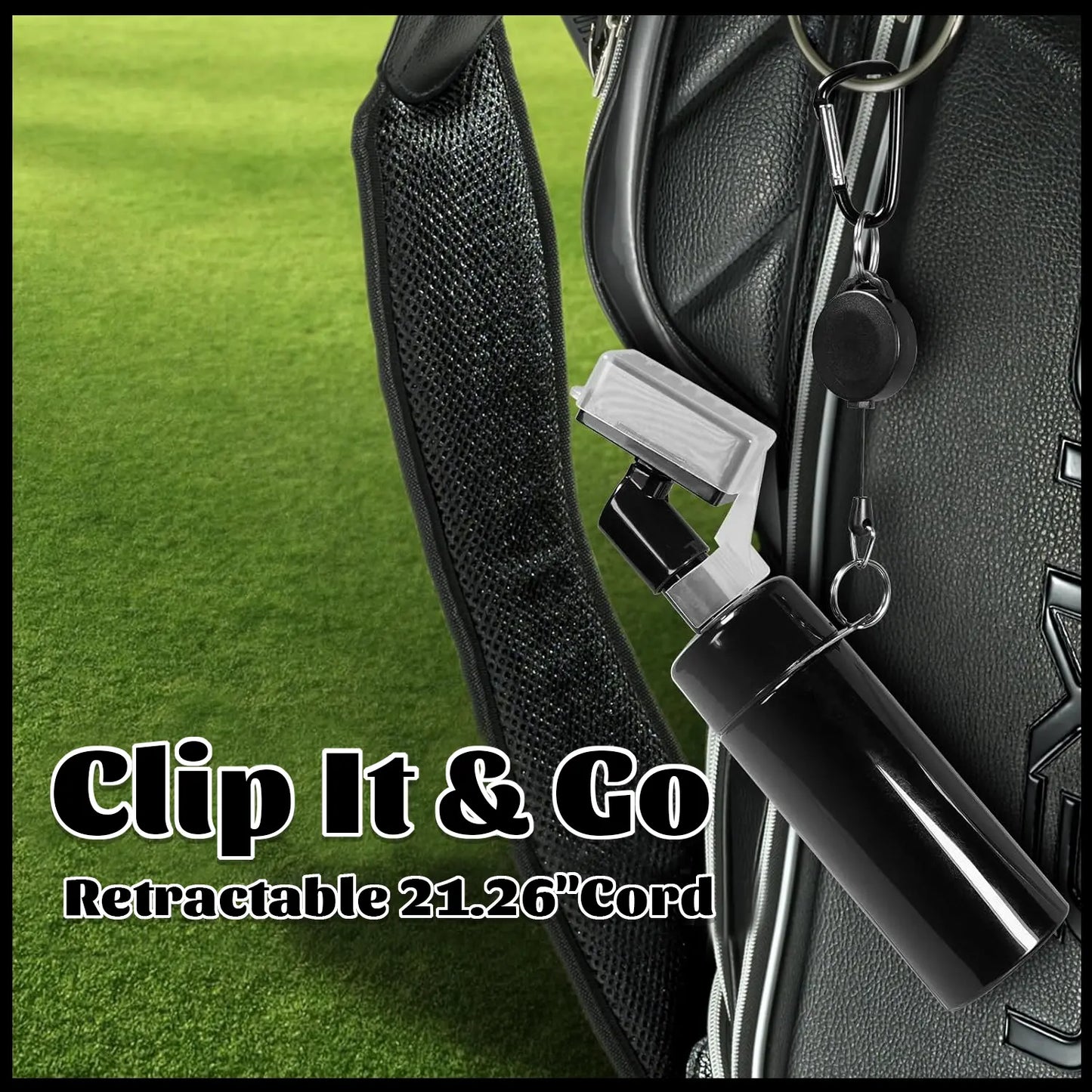 Professional Golf Club Cleaner Brush with Retractable Clip - 2-in-1 Portable Cleaning Tool for Golf Accessories, 5 Ounce Water Capacity
