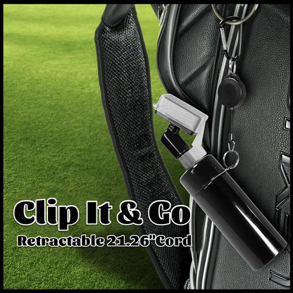 Professional Golf Club Cleaner Brush with Retractable Clip - 2-in-1 Portable Cleaning Tool for Golf Accessories, 5 Ounce Water Capacity