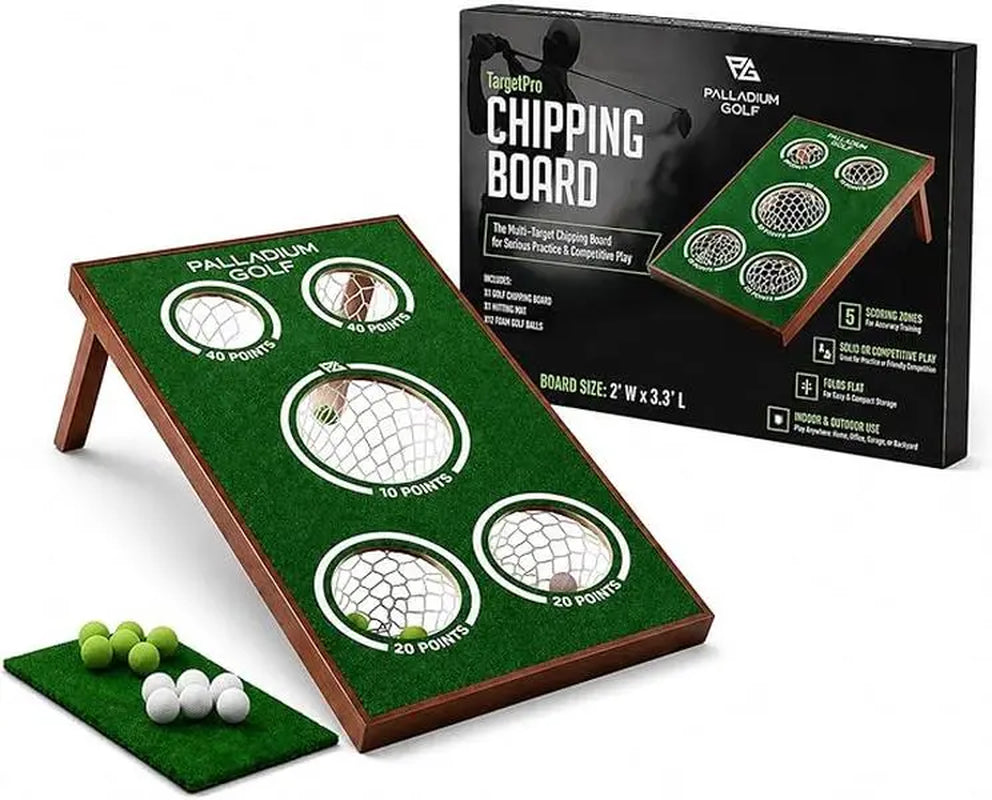 Palladium Solid Wood Golf Chipping Game Board - Durable Cornhole Set for Practice and Play