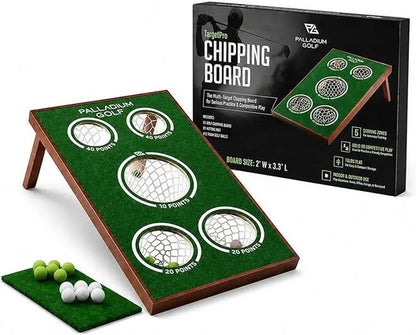 Palladium Solid Wood Golf Chipping Game Board - Durable Cornhole Set for Practice and Play