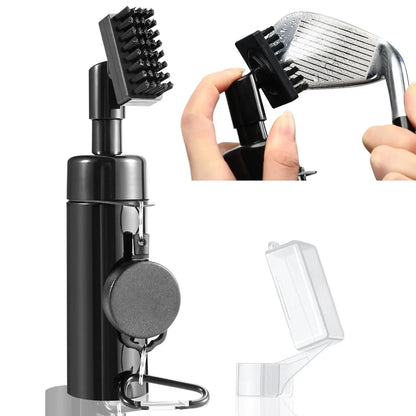 Professional Golf Club Cleaner Brush with Retractable Clip - 2-in-1 Portable Cleaning Tool for Golf Accessories, 5 Ounce Water Capacity