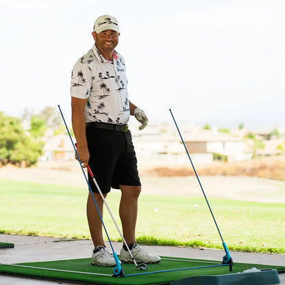 Professional Golf Swing Training Aid with 45-Inch Fiberglass Rods, Adjustable Practice Equipment for Adults, Ambidextrous Design for On-Plane Motion and Complete Swing Sequence