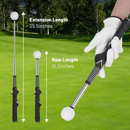 Professional Golf Swing Trainer with Stainless Steel Shaft and Rubber Grip - Portable Device with Click Feedback for Tempo Training Suitable for All Skill Levels